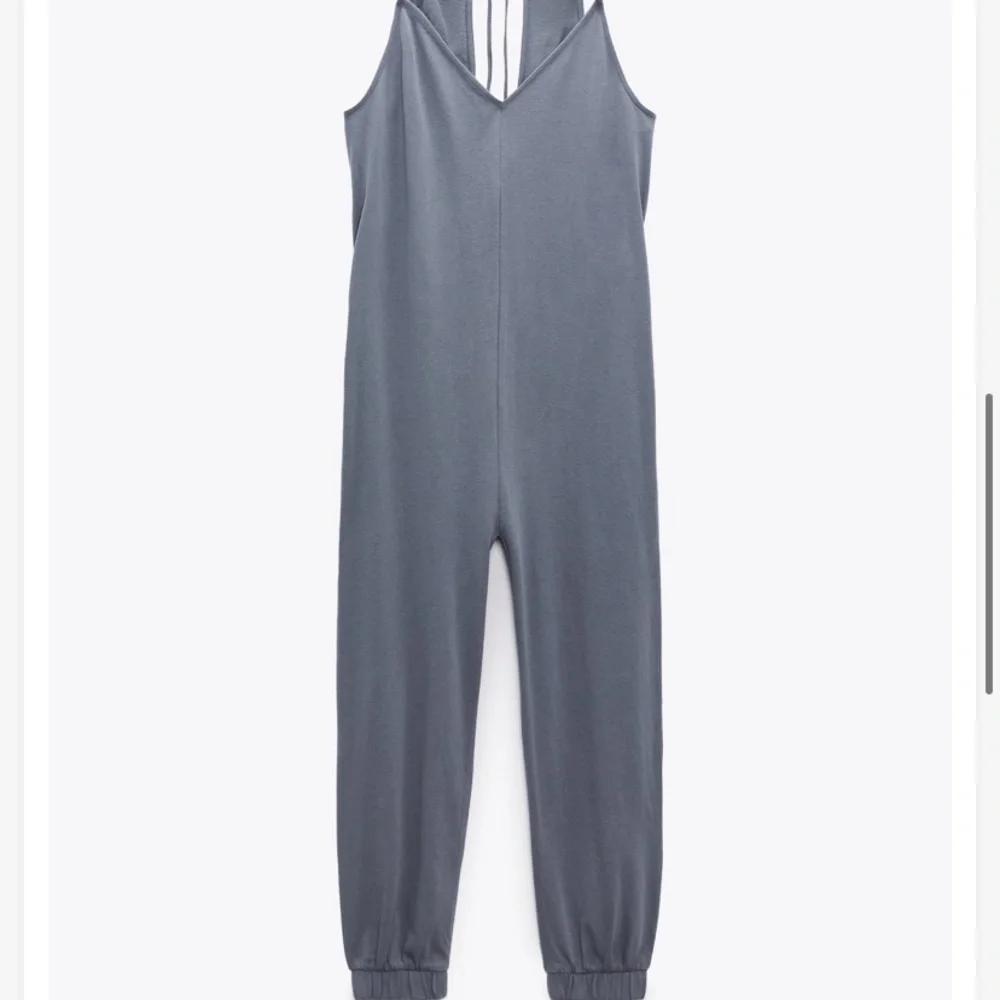 NWT Zara One Piece Jumpsuit Onsie Grey Blue Size S
